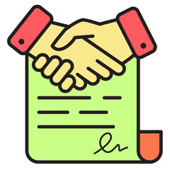 contract icon And bussiness handshake