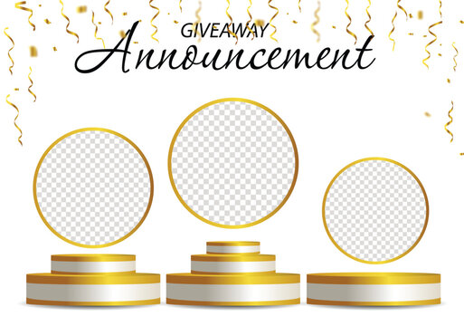 Giveaway winner announcement social media post banner template