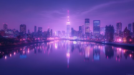 Fototapeta premium Cityscape with reflection