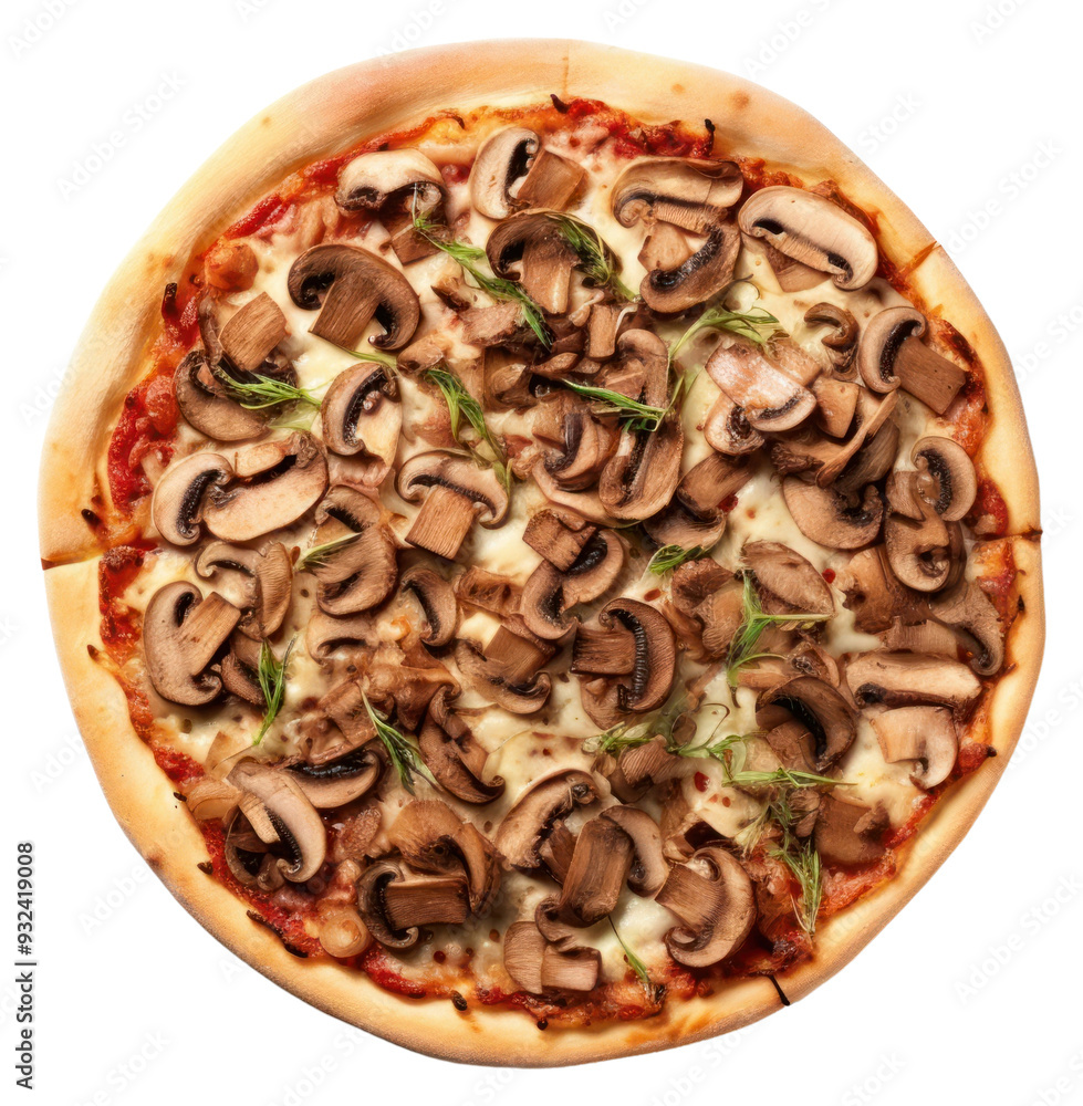 Wall mural png mushroom pizza food white background vegetable.