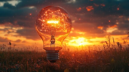 Illuminated Idea at Sunset