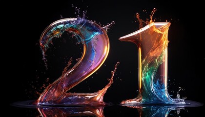 Celebrating the 21st Anniversary with Colorful Water Effects