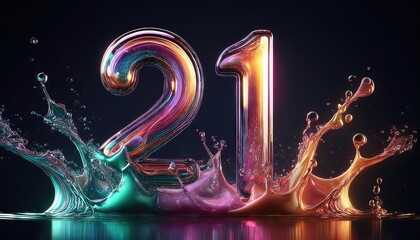 21st Birthday Celebration Vibrant Colorful Design