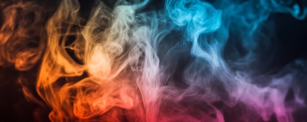 Colorful abstract smoke on black background