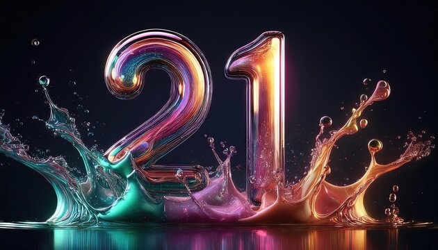 21st Birthday Celebration Vibrant Colorful Design