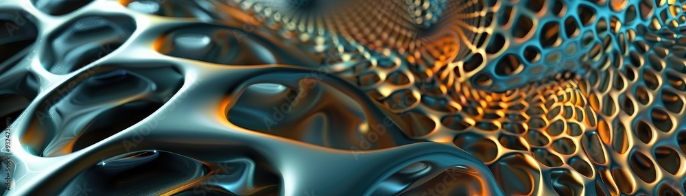 Poster a captivating abstract image featuring fluid shapes and vibrant colors, creating a mesmerizing visua