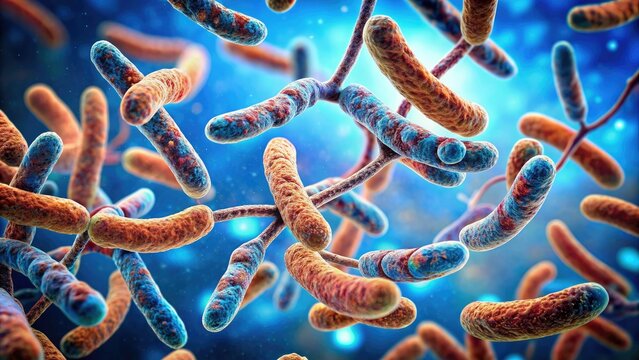 Microscopic image of Bacillus anthracis bacteria, a Gram-positive spore-forming rod, causing anthrax disease in humans and animals, under a light microscope with blue background.