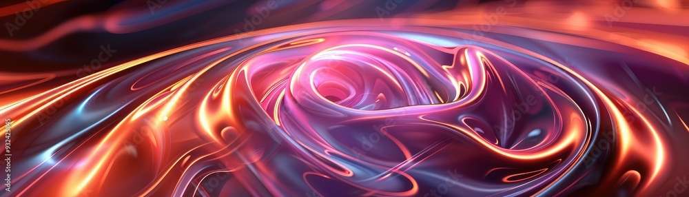 Poster a vibrant swirl of colors creating an abstract wave pattern, evoking a sense of motion and energy in