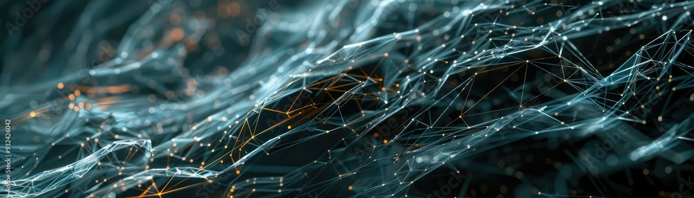 Aufkleber abstract close-up image of flowing lines and glowing nodes, representing digital concepts and futuri