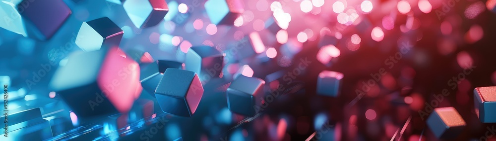 Aufkleber abstract colorful cubes in dynamic motion, creating a vibrant and energetic visual experience for mo