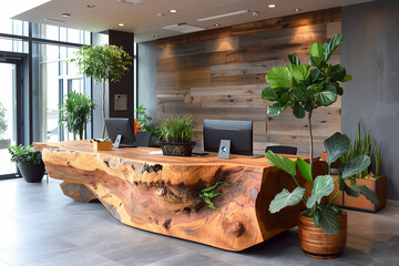 Botanical and stylish hotel reception