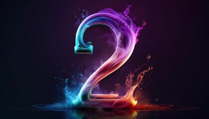 Naklejka premium Colorful Abstract Number Two Design