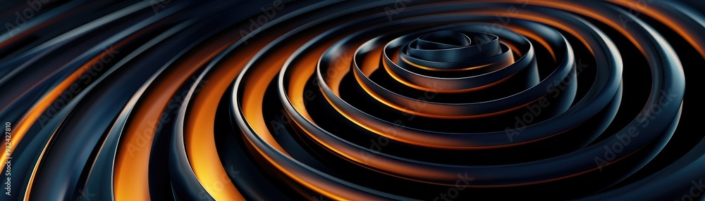 Poster abstract pattern of swirling orange and black ripples creates a sense of movement and depth, ideal f