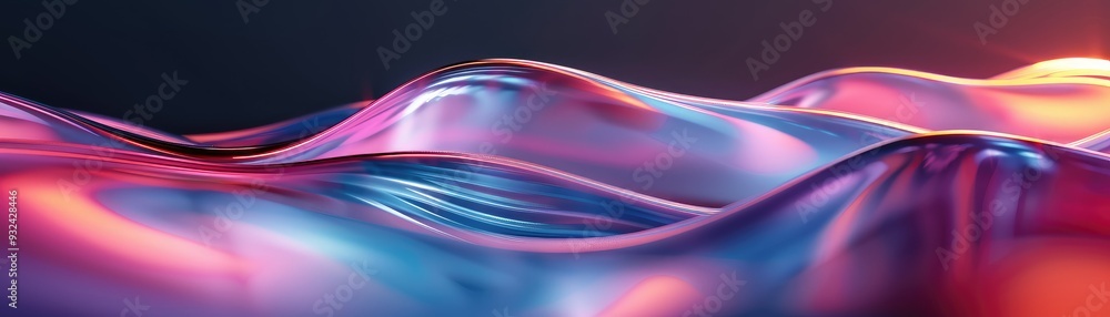 Poster abstract waves in vibrant colors create a modern, dynamic visual effect, perfect for artistic and cr