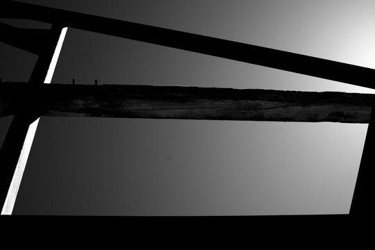 high contrast black and white metal bridge