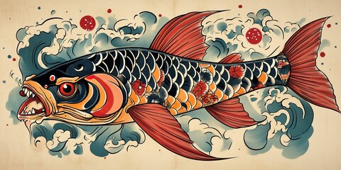 Naklejka premium Old school tattoo illustration 
