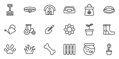 Farm, Garden and Pet House icon symbol vector template collection