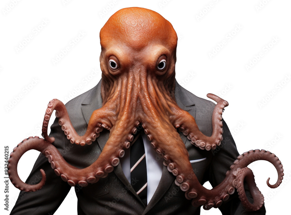 Sticker png octopus animal portrait invertebrate.