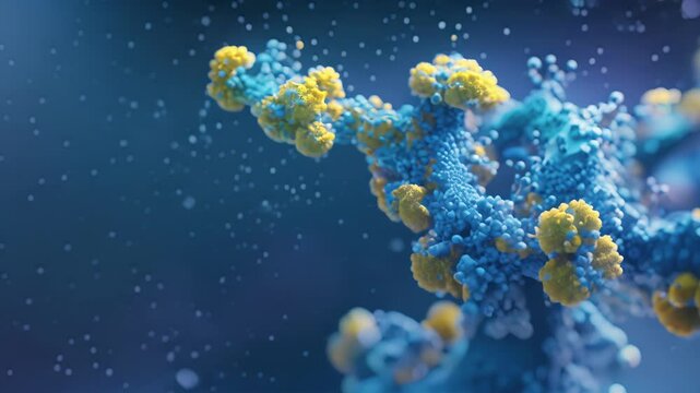 An enlarged view of a cyclindependent kinase CDK enzyme a key player in cell cycle control.