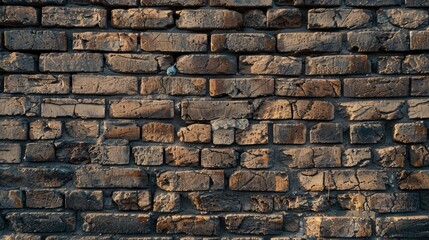 Fototapeta premium Acient brick wall. Grunge brick wall background. Background of old vintage brick wall. High quality photo , ai