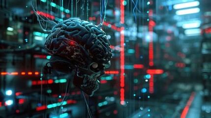 Cyberpunk Brain: A Digital Mind in a Futuristic Setting