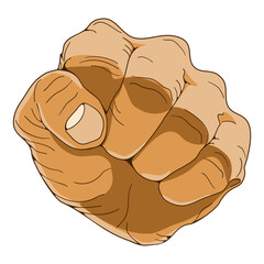 Cartoon image of human hand. Vector illustration in flat technique 