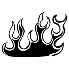 Fire Silhouette Design on White Background. Vector Illustration