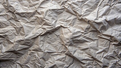 Gray crumpled paper sheet with a creased texture perfect as a background for design and artistic projects, pattern, abstract, creases, empty, sheet, folded, close-up, paper texture, backdrop