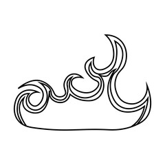 Hand Drawn Flame Isolated on White Background. Vector illustration in Sketch Style.