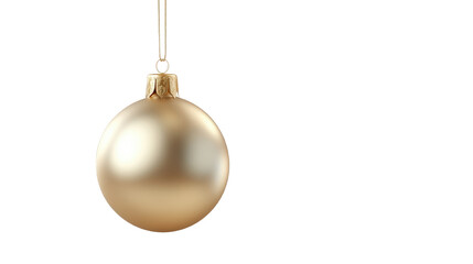 A gold ornament hanging from a string