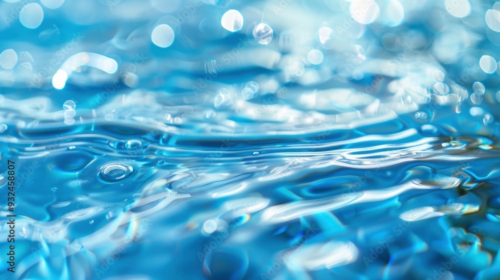 Canvas Prints blue water with ripples on the surface. defocus blurred transparent blue colored clear calm water su