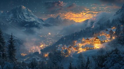 Snowy Mountain Village