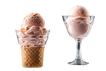 ice cream glass on transparent background 