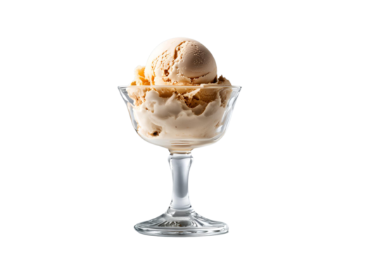 ice cream glass on transparent background 