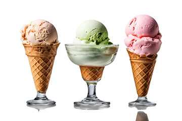 ice cream glass on transparent background 