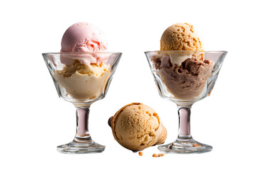 ice cream glass on transparent background 