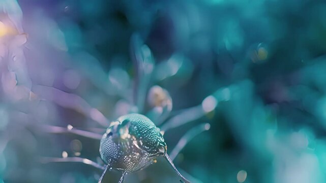 Detailed brightfield microscopy image of microglia in their resting state ready to respond to any disturbance in the central nervous system.