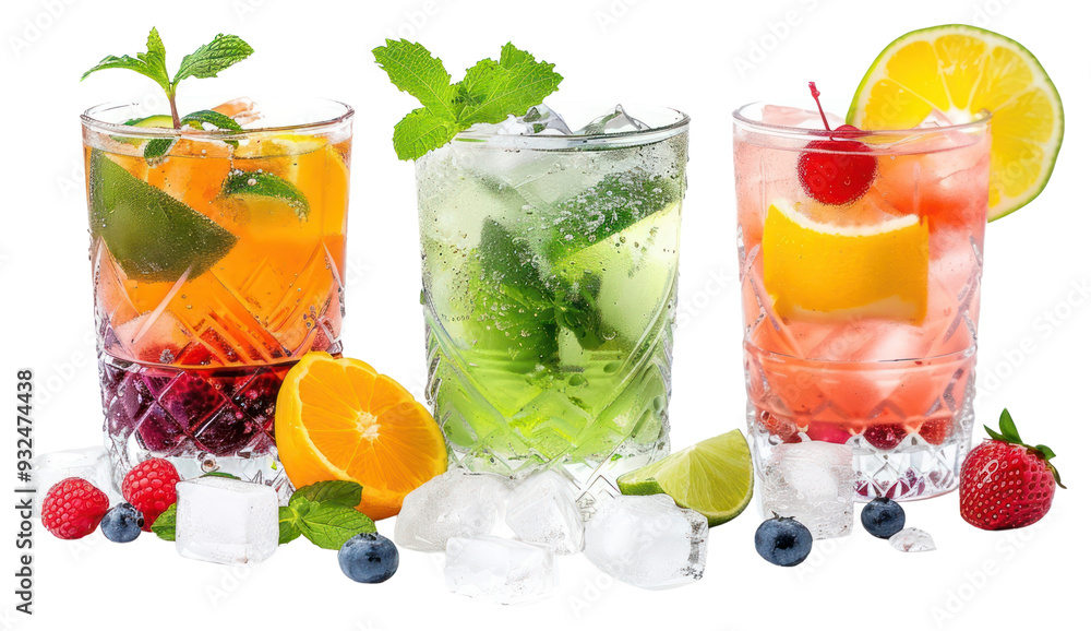 Canvas Prints png refreshing colorful fruit cocktails