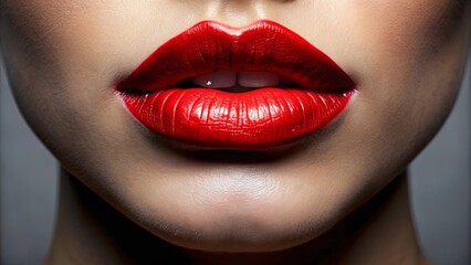 Lips with vibrant red lipstick, glamorous and bold , makeup, beauty, red lips, lipstick, glamour, feminine, cosmetics
