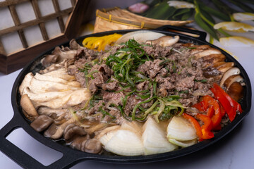 Korean traditional food beef bulgogi