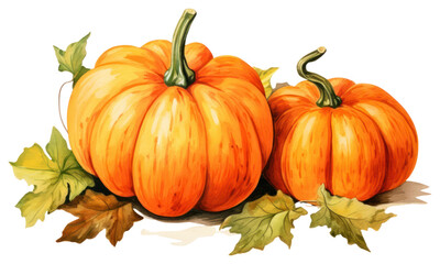 PNG  Autumn pumpkins with fall leaves
