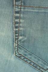 Background with half denim pocket closeup