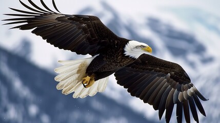 Obraz premium Eagles soar through skies with keen eyesight, symbolizing freedom and strength.