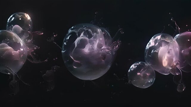 A series of timelapse images showing the gradual shrinkage of an apoptotic cell and eventual disintegration into apoptotic bodies.