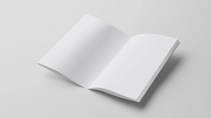 Blank white notebook resting on a table with an open page, showcasing a clean and minimal design