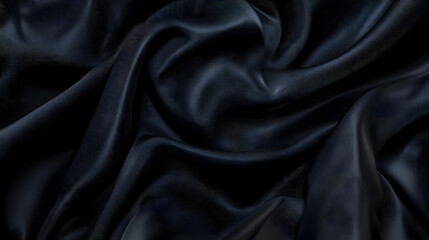 Fototapeta premium Abstract luxury black fabric cloth texture background. AI generated image
