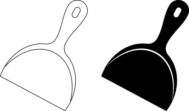 dustpan outline and black, cleaning tool clip art preview