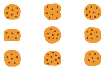 Simple cookies set design. Food illustration