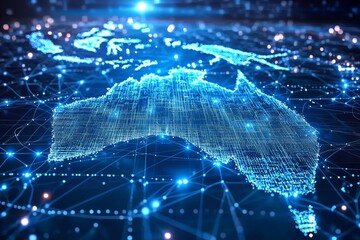 Digital map of australia network connectivity created with generative ai