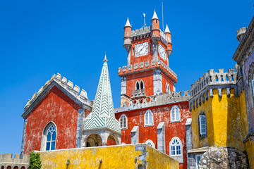 National palace of Pena in Sintra, a civil parish in the municipality of Sintra, Lisbon District,...